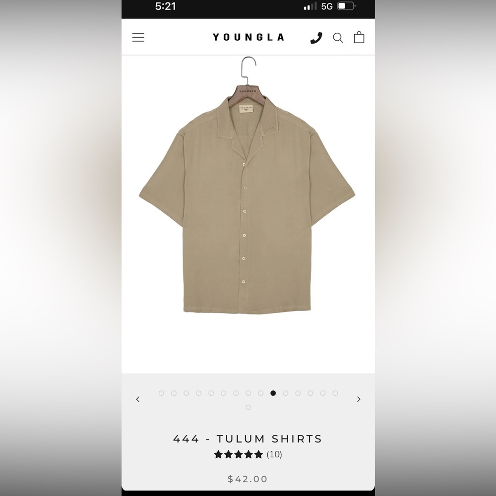 Youngla Tulum Button-Up Shirt // BRAND NEW // Size XL // TAN